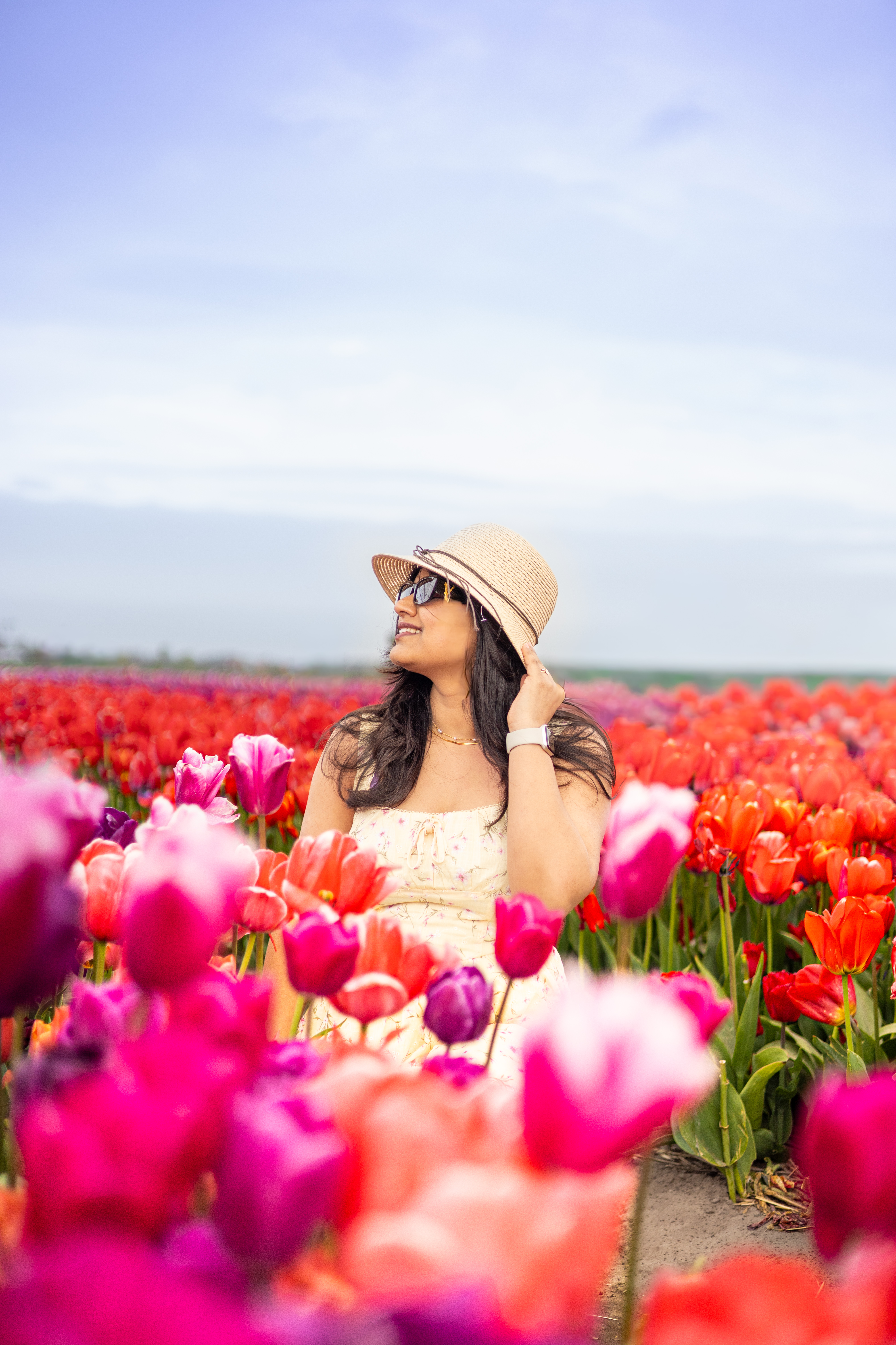Sandra Marin in tulip field